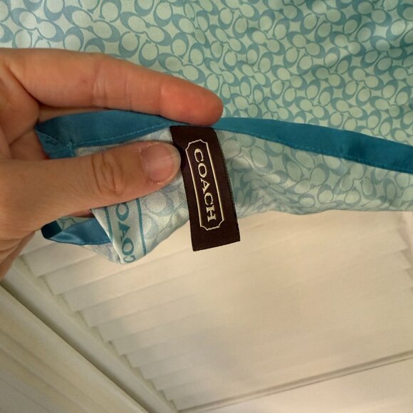 Coach Signature Silk Square Scarf - Light Blue - Picture 3 of 8